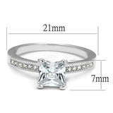 Alamode Rhodium Brass Ring with AAA Grade CZ in Clear - Alamode - Flyclothing LLC
