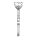 Alamode Rhodium Brass Ring with AAA Grade CZ in Clear - Alamode - Flyclothing LLC