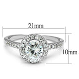 Alamode Rhodium Brass Ring with AAA Grade CZ in Clear - Alamode - Flyclothing LLC