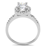 Alamode Rhodium Brass Ring with AAA Grade CZ in Clear - Alamode - Flyclothing LLC