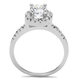 Alamode Rhodium Brass Ring with AAA Grade CZ in Clear - Alamode