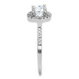 Alamode Rhodium Brass Ring with AAA Grade CZ in Clear - Alamode - Flyclothing LLC