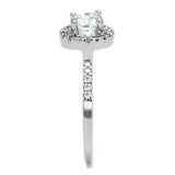Alamode Rhodium Brass Ring with AAA Grade CZ in Clear - Alamode