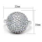 Alamode Rhodium Brass Ring with AAA Grade CZ in Clear - Alamode - Flyclothing LLC