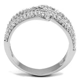 Alamode Rhodium Brass Ring with AAA Grade CZ in Clear - Alamode