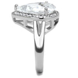Alamode Rhodium Brass Ring with AAA Grade CZ in Clear - Alamode