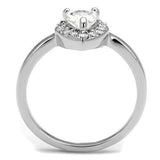 Alamode Rhodium Brass Ring with AAA Grade CZ in Clear - Alamode - Flyclothing LLC