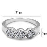 Alamode Rhodium Brass Ring with AAA Grade CZ in Clear - Alamode - Flyclothing LLC