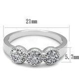 Alamode Rhodium Brass Ring with AAA Grade CZ in Clear - Alamode