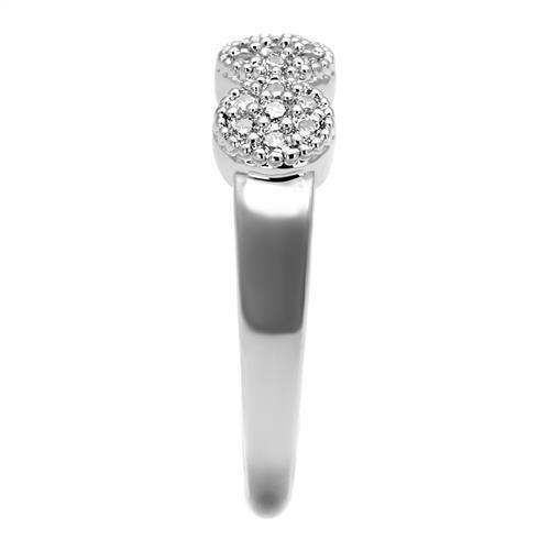 Alamode Rhodium Brass Ring with AAA Grade CZ in Clear - Alamode - Flyclothing LLC