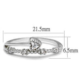 Alamode Rhodium Brass Ring with AAA Grade CZ in Clear - Alamode