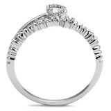 Alamode Rhodium Brass Ring with AAA Grade CZ in Clear - Alamode - Flyclothing LLC