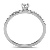 Alamode Rhodium Brass Ring with AAA Grade CZ in Clear - Alamode