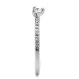 Alamode Rhodium Brass Ring with AAA Grade CZ in Clear - Alamode - Flyclothing LLC