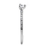 Alamode Rhodium Brass Ring with AAA Grade CZ in Clear - Alamode