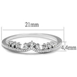 Alamode Rhodium Brass Ring with AAA Grade CZ in Clear - Alamode