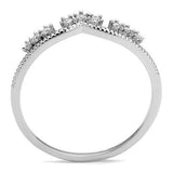 Alamode Rhodium Brass Ring with AAA Grade CZ in Clear - Alamode