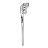 Alamode Rhodium Brass Ring with AAA Grade CZ in Clear - Alamode - Flyclothing LLC