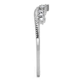Alamode Rhodium Brass Ring with AAA Grade CZ in Clear - Alamode
