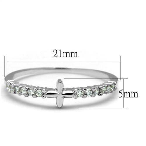 Alamode Rhodium Brass Ring with AAA Grade CZ in Clear - Alamode - Flyclothing LLC