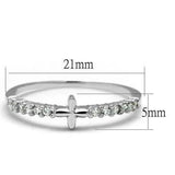 Alamode Rhodium Brass Ring with AAA Grade CZ in Clear - Alamode