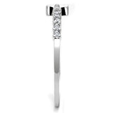 Alamode Rhodium Brass Ring with AAA Grade CZ in Clear - Alamode