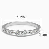 Alamode Rhodium Brass Ring with AAA Grade CZ in Clear - Alamode