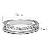 Alamode Rhodium Brass Ring with AAA Grade CZ in Clear - Alamode