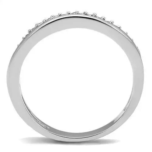 Alamode Rhodium Brass Ring with AAA Grade CZ in Clear - Alamode - Flyclothing LLC