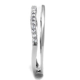 Alamode Rhodium Brass Ring with AAA Grade CZ in Clear - Alamode