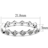 Alamode Rhodium Brass Ring with AAA Grade CZ in Clear - Alamode