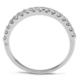 Alamode Rhodium Brass Ring with AAA Grade CZ in Clear - Alamode
