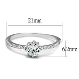Alamode Rhodium Brass Ring with AAA Grade CZ in Clear - Alamode