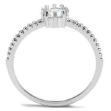 Alamode Rhodium Brass Ring with AAA Grade CZ in Clear - Alamode - Flyclothing LLC