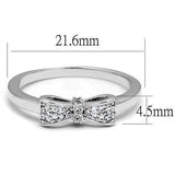 Alamode Rhodium Brass Ring with AAA Grade CZ in Clear - Alamode