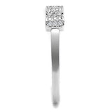 Alamode Rhodium Brass Ring with AAA Grade CZ in Clear - Alamode - Flyclothing LLC