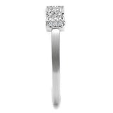 Alamode Rhodium Brass Ring with AAA Grade CZ in Clear - Alamode