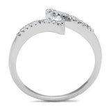Alamode Rhodium Brass Ring with AAA Grade CZ in Clear - Alamode - Flyclothing LLC