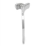 Alamode Rhodium Brass Ring with AAA Grade CZ in Clear - Alamode - Flyclothing LLC