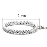Alamode Rhodium Brass Ring with AAA Grade CZ in Clear - Alamode