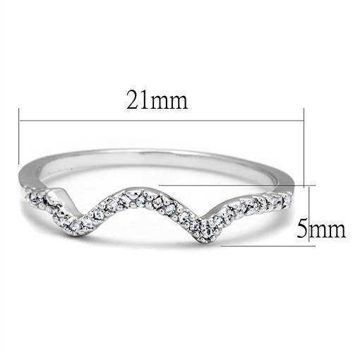 Alamode Rhodium Brass Ring with AAA Grade CZ in Clear - Alamode - Flyclothing LLC