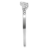 Alamode Rhodium Brass Ring with AAA Grade CZ in Clear - Alamode