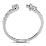 Alamode Rhodium Brass Ring with AAA Grade CZ in Clear - Alamode