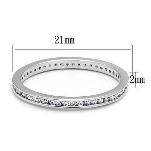 Alamode Rhodium Brass Ring with AAA Grade CZ in Clear - Alamode - Flyclothing LLC