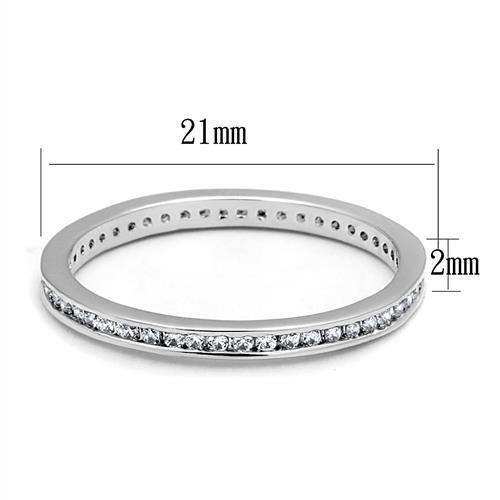 Alamode Rhodium Brass Ring with AAA Grade CZ in Clear - Alamode - Flyclothing LLC