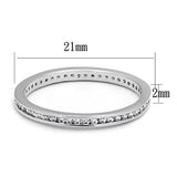 Alamode Rhodium Brass Ring with AAA Grade CZ in Clear - Alamode