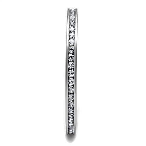 Alamode Rhodium Brass Ring with AAA Grade CZ in Clear - Alamode - Flyclothing LLC