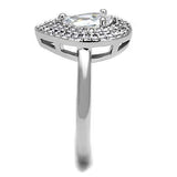 Alamode Rhodium Brass Ring with AAA Grade CZ in Clear - Alamode - Flyclothing LLC