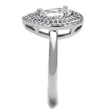 Alamode Rhodium Brass Ring with AAA Grade CZ in Clear - Alamode - Flyclothing LLC