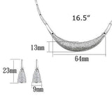 Alamode Rhodium Brass Jewelry Sets with AAA Grade CZ in Clear - Alamode - Flyclothing LLC